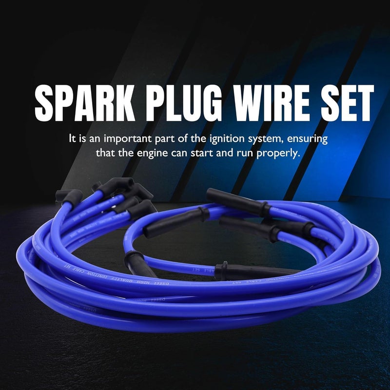 OXCANO 9 PCS Spark Plug Wires Set 10.5mm Electronic Ignition Cables Compatible with SBC BBC HEI 350 383 454 90 to Straight - Image 3